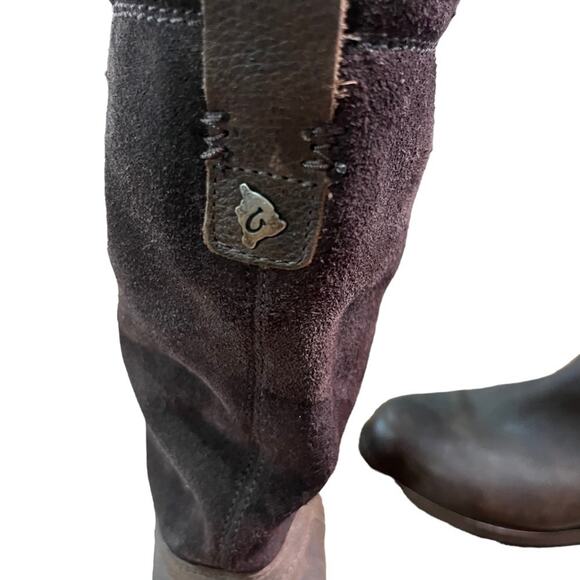 OluKai Womens 7.5 Tall Suede Insulated Brown Winter Boots - Picture 6 of 10